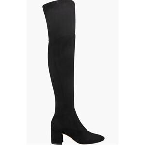 Marc Fisher Jayne Over the Knee Boots Faux Suede Zip Block Heel, Black
